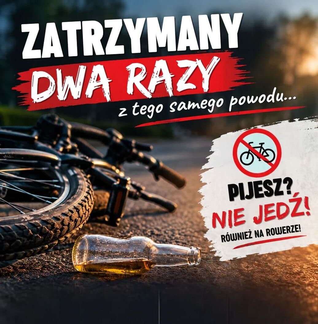 Mieszkaniec Paczkowa dwukrotnie zatrzymany za jazdę rowerem po alkoholu – łącznie 5 000 zł mandatu