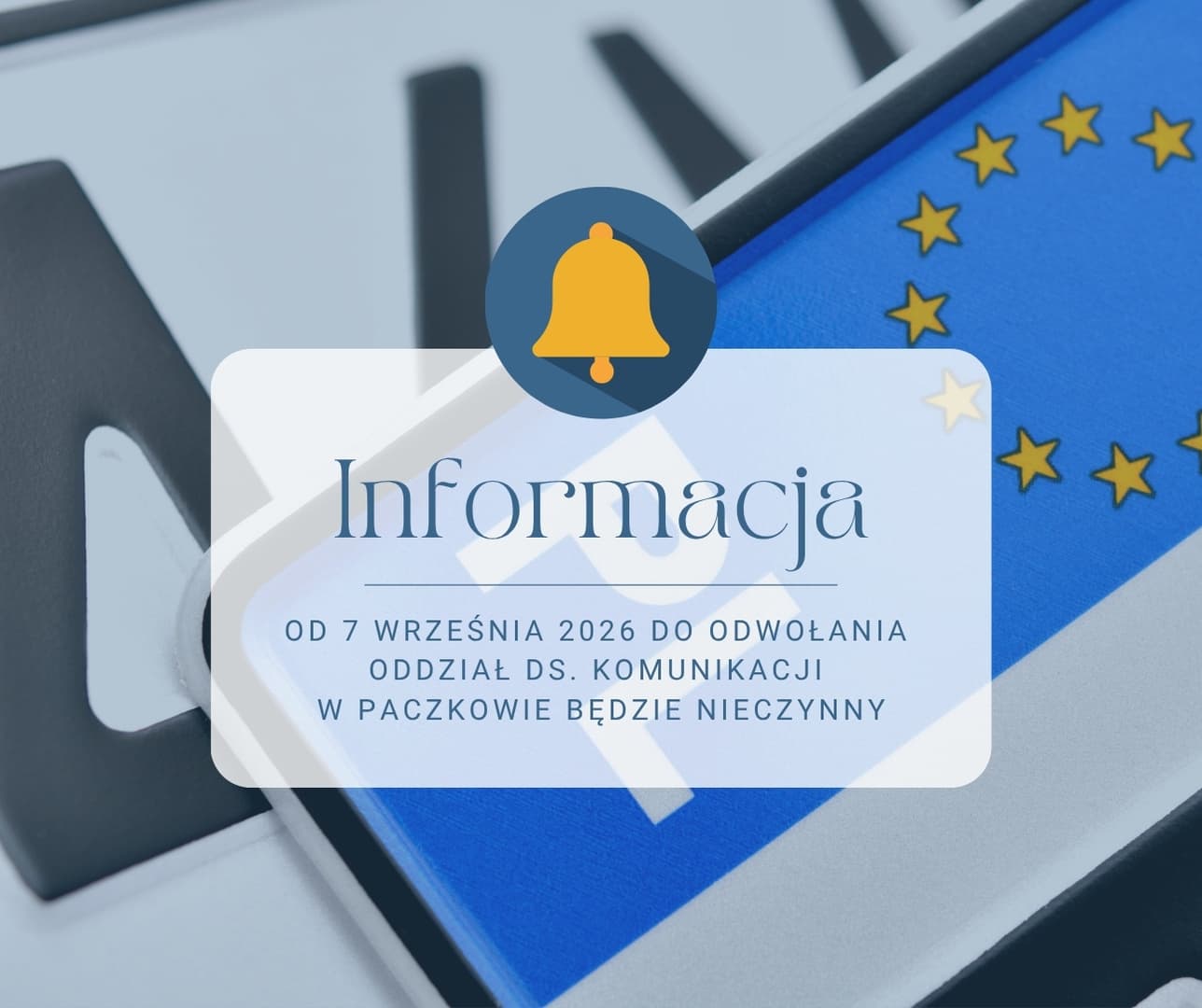 Oddział ds. Komunikacji w Paczkowie nieczynny od 7 września 2026 r.