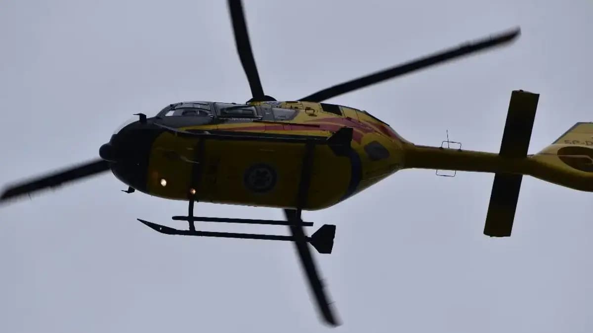 14-latek ranny na hulajnodze w Jędrzychowie, helikopter LPR zabrał go do szpitala w Opolu