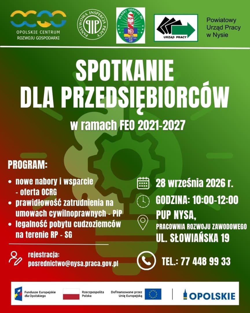 Spotkanie dla przedsiębiorców w PUP Nysa – zatrudnienie, umowy i wsparcie dla firm