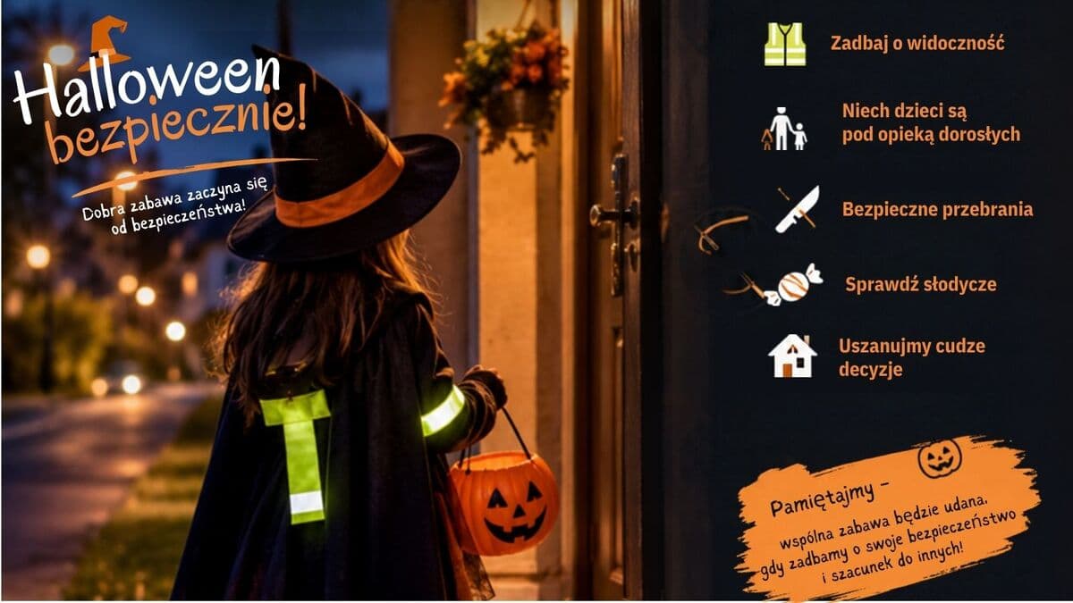 Komenda Powiatowa Policji w Nysie przypomina o zasadach bezpieczeństwa podczas Halloween