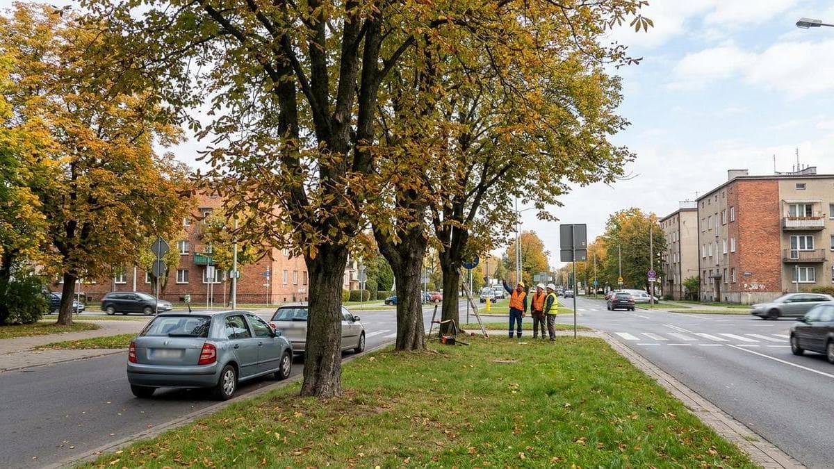 Prace pielęgnacyjne przy drzewach na skrzyżowaniu ulic Moniuszki, Sucharskiego i Łukasiewicza – kierowcy powinni przeparkować pojazdy
