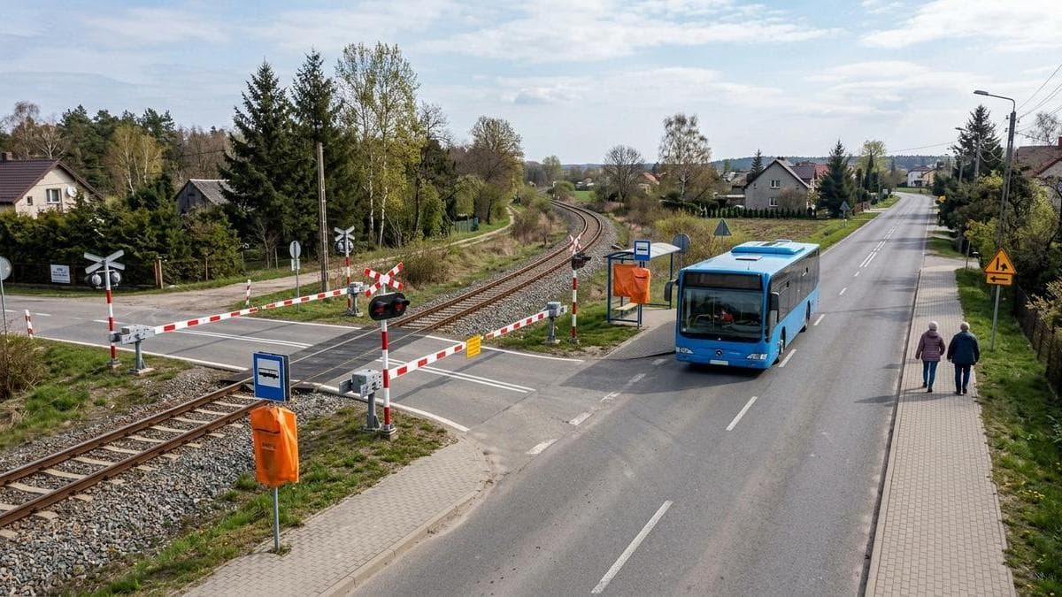 PKP zamknęło przejazd kolejowy w Kubicach – autobusy MZK Nysa nie docierają do dwóch przystanków