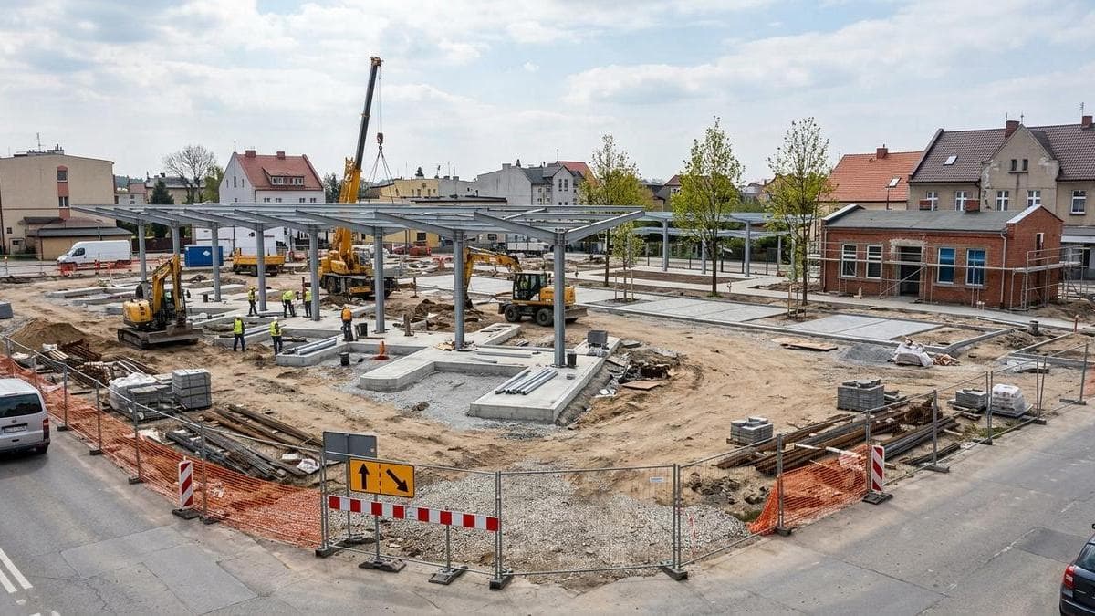 Przebudowa placu dawnego dworca PKS w Głuchołazach za ponad 5,2 mln zł. Termin zakończenia: styczeń 2027