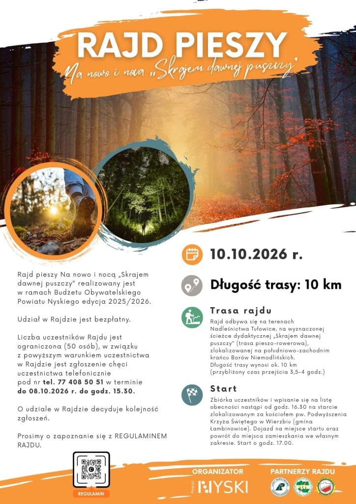 Nocny rajd „Skrajem dawnej puszczy" w Borach Niemodlińskich – 50 miejsc, zapisy do 8 października