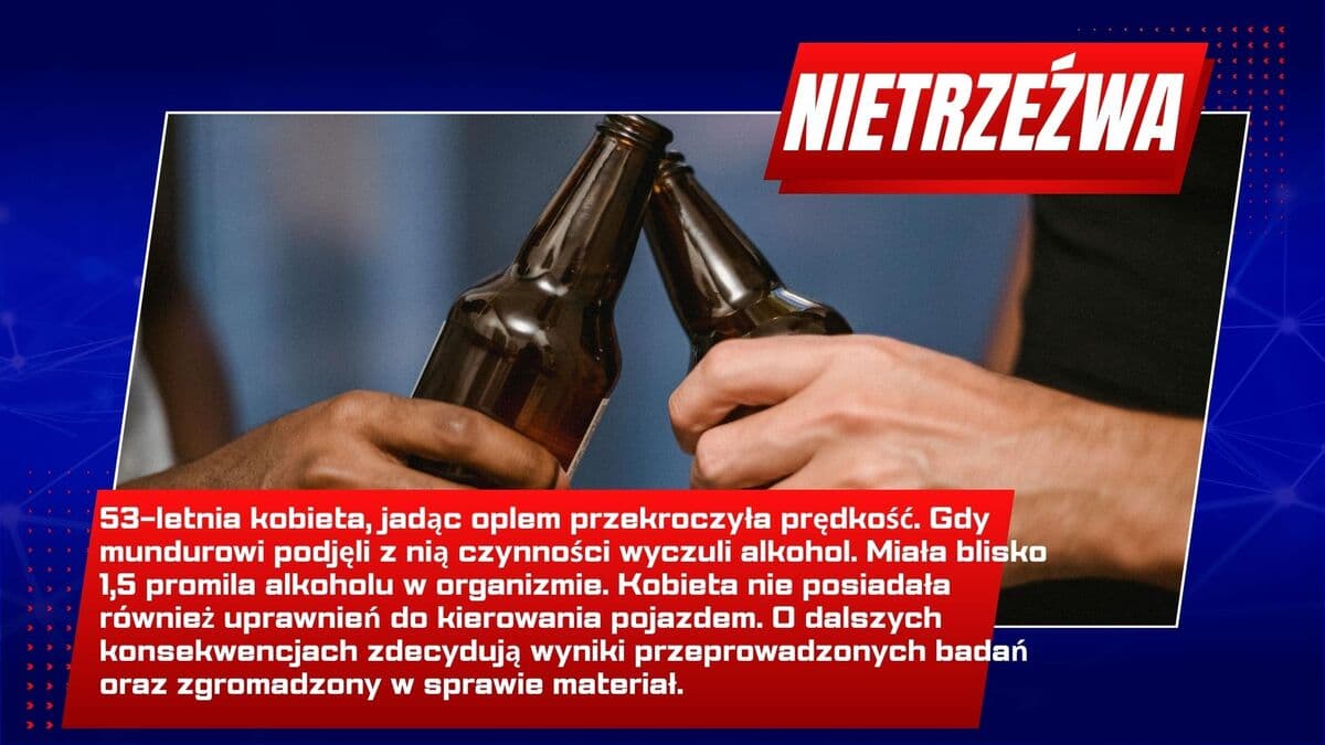 53-latka prowadziła opla w Nysie bez prawa jazdy i z blisko 1,5 promila alkoholu